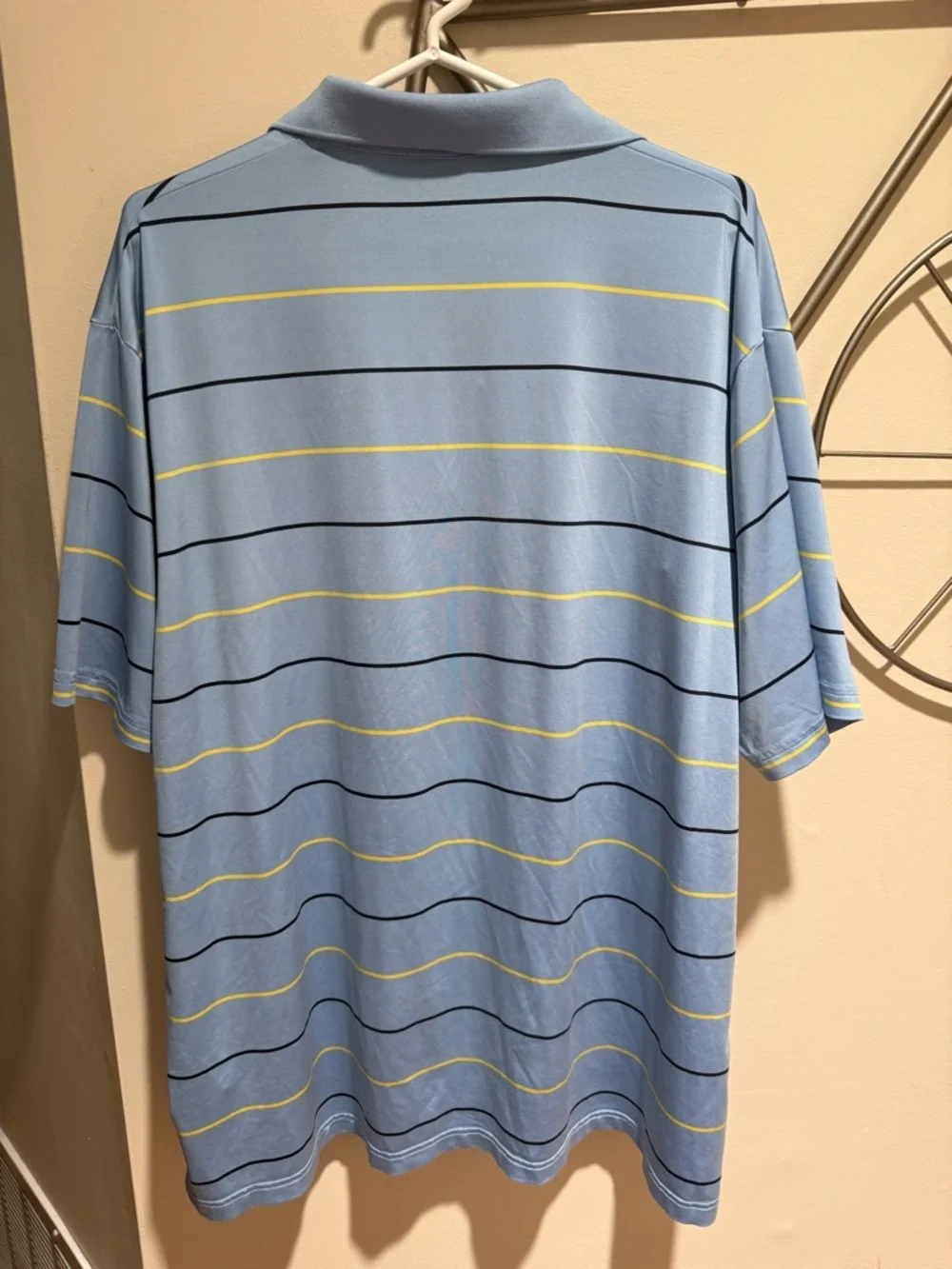 Polo by Ralph Lauren Sky Blue Polo with Navy and Yellow Stripes Size XXL